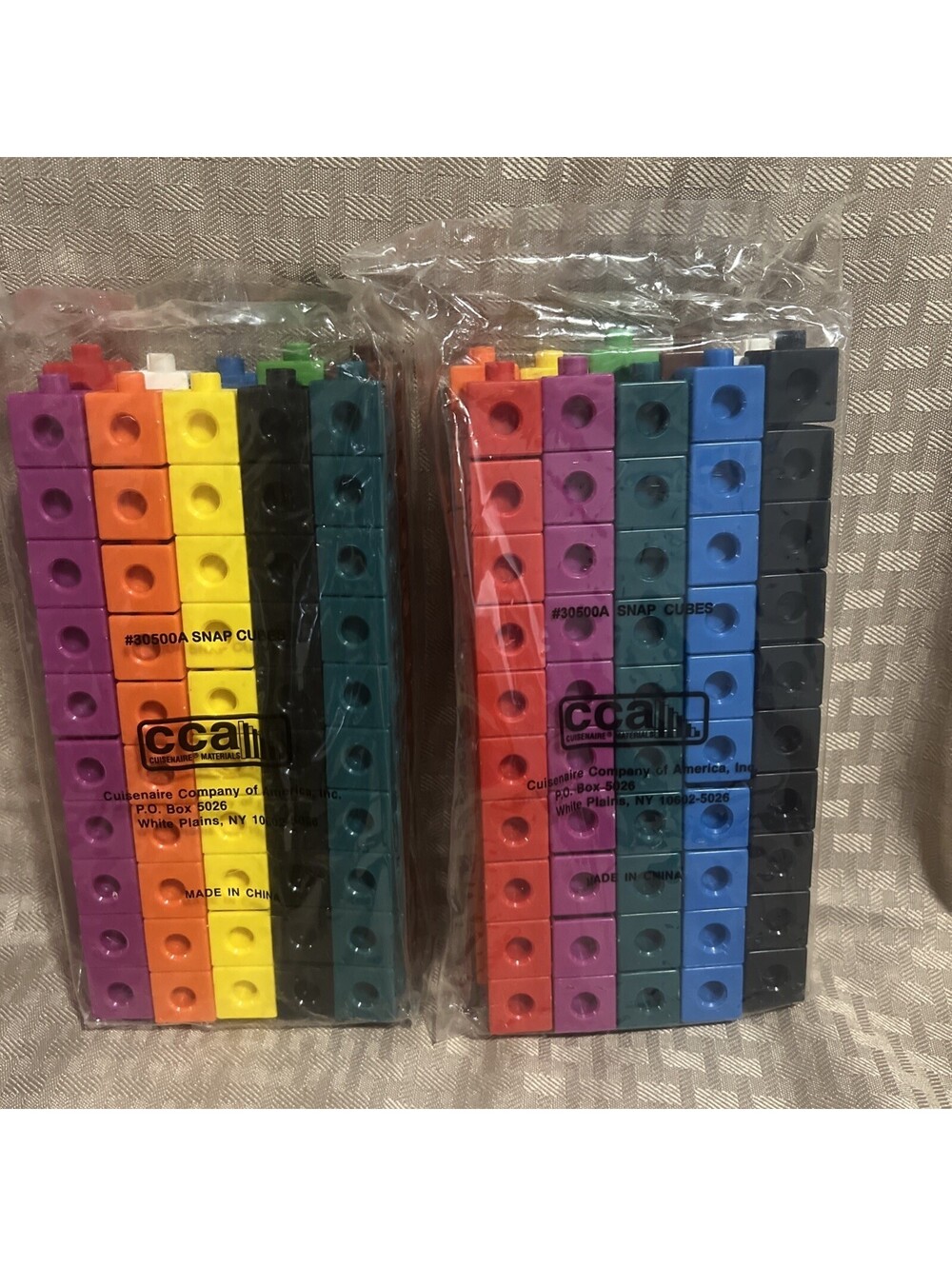 Lot Of 2 Cuisenaire Snap Cubes Sets 100 Pc Math Manipulatives 30500A NOS Sealed